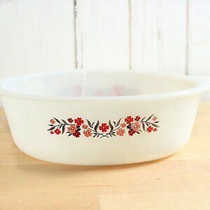 Vintage Fire King Floral Casserole Dish